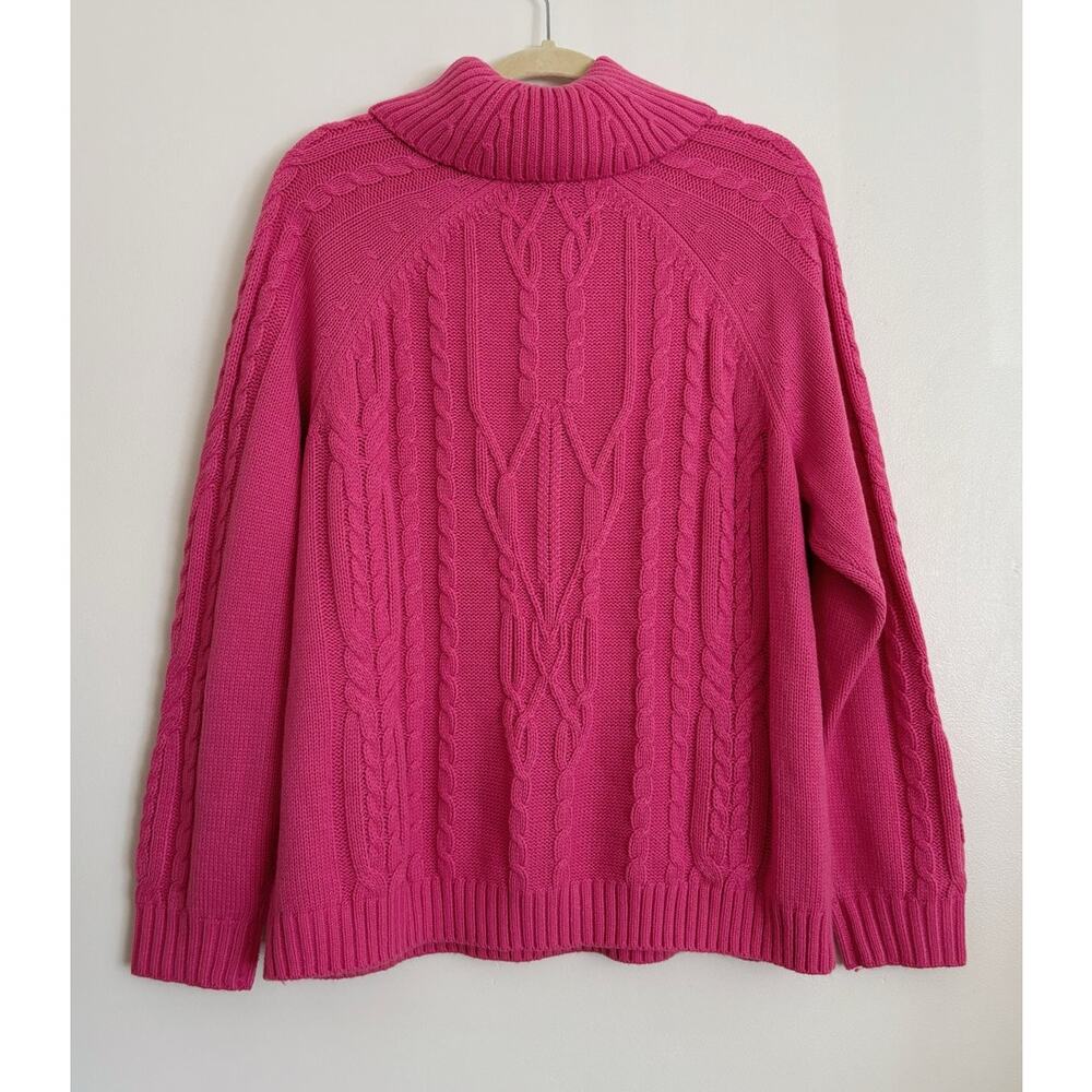 Hot Pink Torrid Heart Cut Out Turtleneck Sweater 1/1X/14-16 - Picture 7 of 7